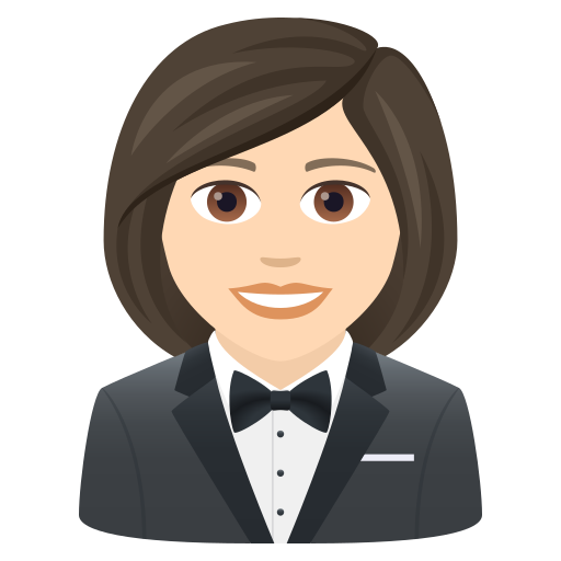 Vrouw in smoking: lichte huidskleur voor JoyPixels 9.0