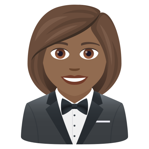 Vrouw in smoking: donkergetinte huidskleur voor JoyPixels 9.0