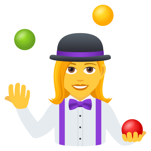 Wanita menjugel untuk JoyPixels 9.0