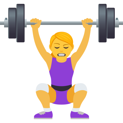 JoyPixels 9.0의 경우 여자 역도 선수