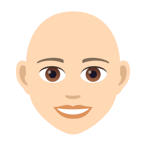 Žena: Světlý odstín pleti, plešatá pro JoyPixels 9.0