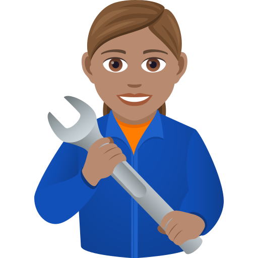 महिला मिस्त्री: गेहुँआ त्वचा JoyPixels 9.0 के लिए