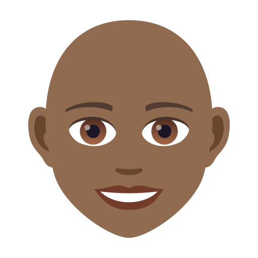 Donna: Carnagione Abbastanza Scura, Calvo per JoyPixels 9.0