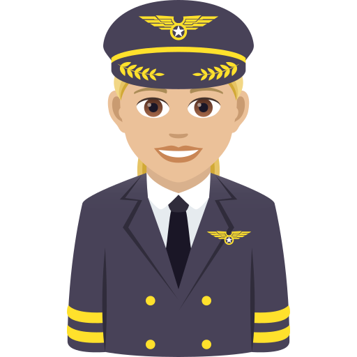 Juruterbang wanita: ton kulit sederhana cerah untuk JoyPixels 9.0