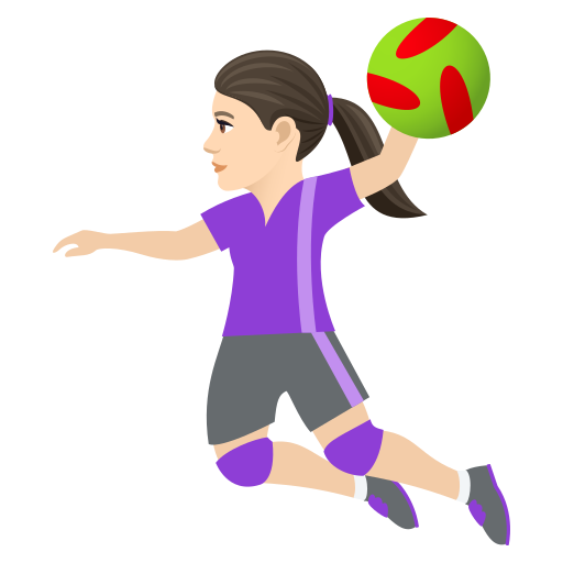 Hentbol oynayan kadın: açık cilt tonu için JoyPixels 9.0