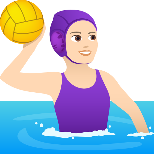 Vrouw die waterpolo speelt: lichte huidskleur voor JoyPixels 9.0