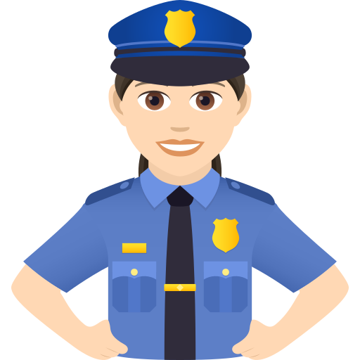 Kadın polis memuru: açık cilt tonu için JoyPixels 9.0