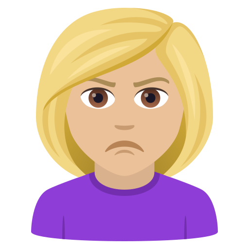 Người phụ nữ bĩu môi: màu da sáng trung bình cho JoyPixels 9.0