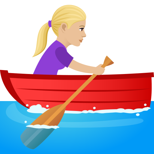 Wanita mendayung perahu: warna kulit cerah-sedang untuk JoyPixels 9.0
