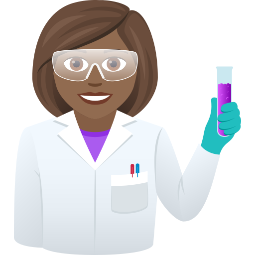 Nhà khoa học nữ: màu da tối trung bình cho JoyPixels 9.0