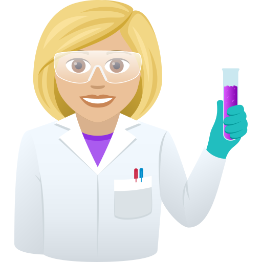 Kadın bilim insanı: orta açık cilt tonu için JoyPixels 9.0