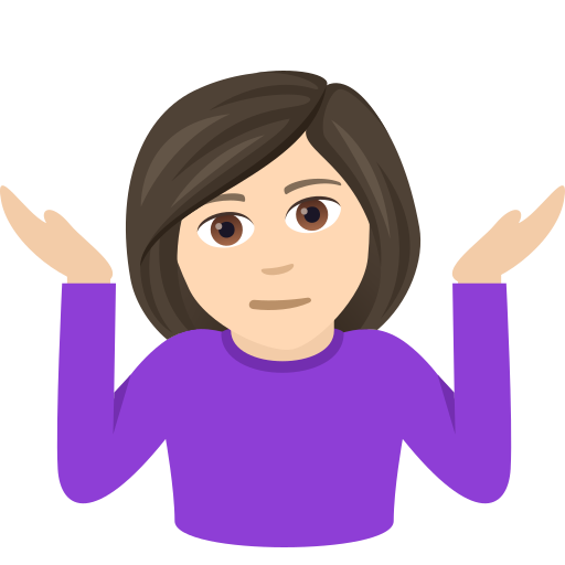 Dona arronsant les espatlles: pell clara per JoyPixels 9.0