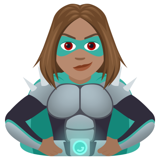 Kvinnelig superskurk: hudtype 4 for JoyPixels 9.0