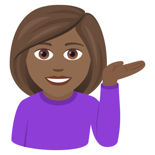 Donna Al Punto Informazioni: Carnagione Abbastanza Scura per JoyPixels 9.0