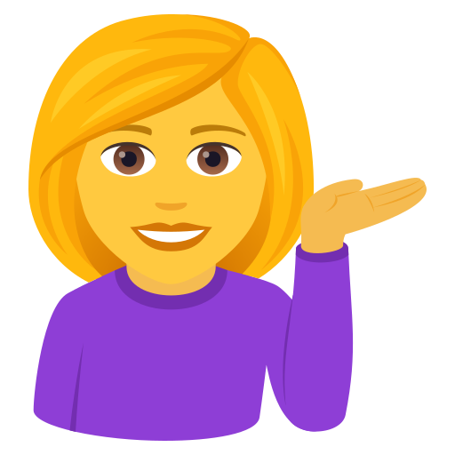 Perempuan menadah tangan untuk JoyPixels 9.0