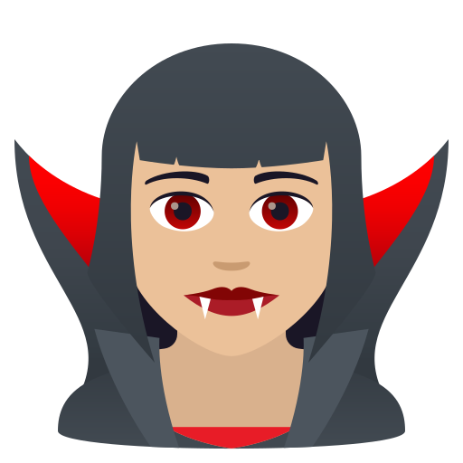 Upírka: Středně světlý odstín pleti pro JoyPixels 9.0