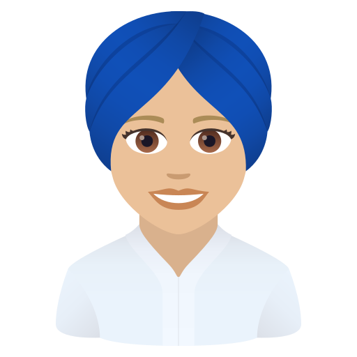 Žena s turbanem na hlavě: Středně světlý odstín pleti pro JoyPixels 9.0