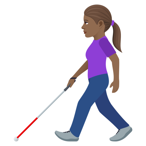 Femme Avec Canne Blanche: Peau Mate pour JoyPixels 9.0