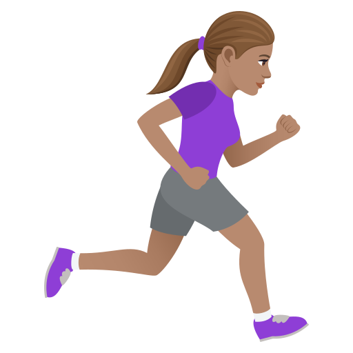 Woman Running Facing Right: Medium Skin Tone for JoyPixels 9.0