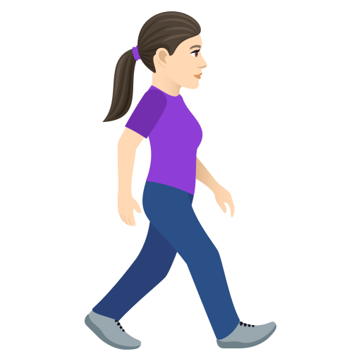 Γυναίκα που περπατά στραμμένη προς τα δεξιά: ανοιχτόχρωμος τόνος δέρματος για JoyPixels 9.0