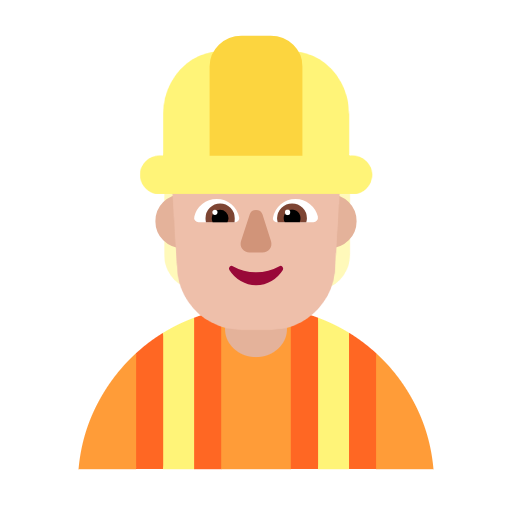 Treballador de la construcció: pell mitjana-clara per Microsoft Windows 11 23H2 June 2024 Update