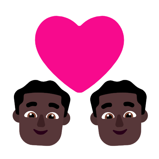 Par med hjerte: mand, mand og mørk teint for Microsoft Windows 11 23H2 June 2024 Update