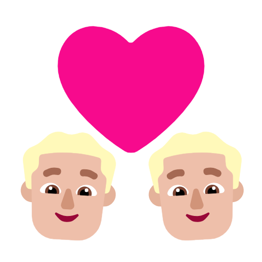 Par med hjerte: mand, mand og medium til lys teint for Microsoft Windows 11 23H2 June 2024 Update