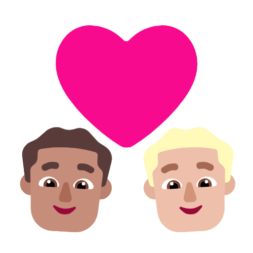 Par med hjerte: mand, mand, medium teint og medium til lys teint for Microsoft Windows 11 23H2 June 2024 Update