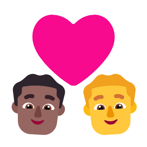 Cuplu cu inimă - Bărbat: ton mediu-întunecat al pielii, bărbat: fără nuanță a pielii pentru Microsoft Windows 11 23H2 June 2024 Update