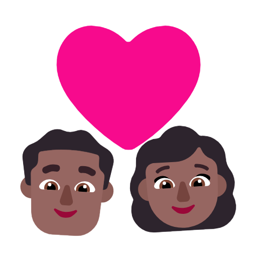 Coppia con cuore - Uomo: carnagione medio-scura, Donna: carnagione medio-scura per Microsoft Windows 11 23H2 June 2024 Update