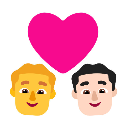 Pár se srdcem - Muž: Bez tónu pleti, Muž: Světlý tón pleti pro Microsoft Windows 11 23H2 June 2024 Update