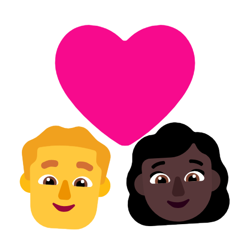 Parella amb cor - Home: sense to de pell, dona: pell fosca per Microsoft Windows 11 23H2 June 2024 Update