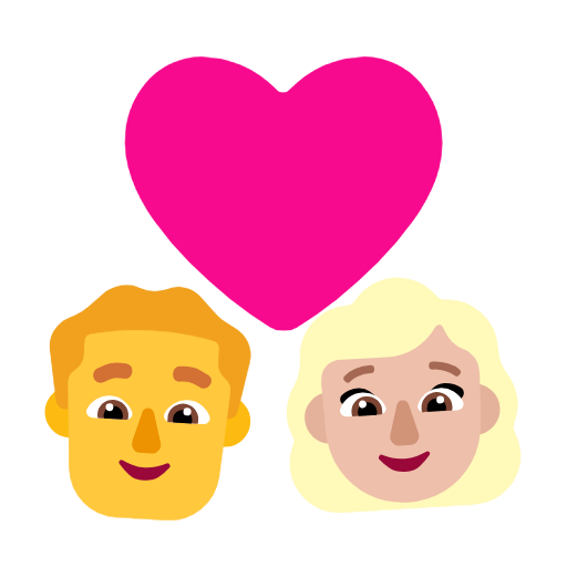 Cặp đôi có trái tim - Nam: Không có tông màu da, Nữ: Tông màu da trung bình sáng cho Microsoft Windows 11 23H2 June 2024 Update