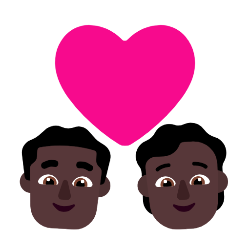 Pár Se Srdcem: Muž, Osoba, Tmavý Tón Pokožky pro Microsoft Windows 11 23H2 June 2024 Update