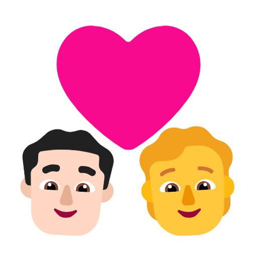 Parella amb cor: home, persona, pell clara, sense pell per Microsoft Windows 11 23H2 June 2024 Update