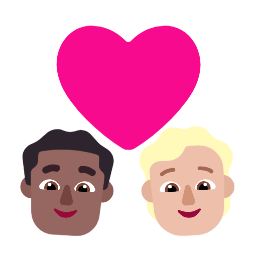 Pár se srdcem: Muž, Osoba, Středně tmavý odstín pleti, Středně světlý tón pleti pro Microsoft Windows 11 23H2 June 2024 Update
