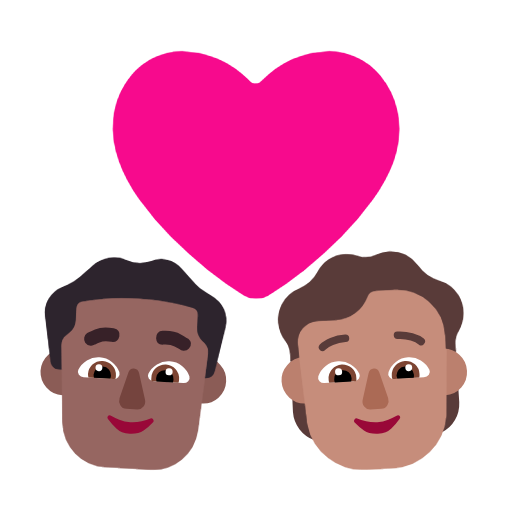 Pár se srdcem: muž, osoba, středně tmavý odstín pleti, střední tón pleti pro Microsoft Windows 11 23H2 June 2024 Update