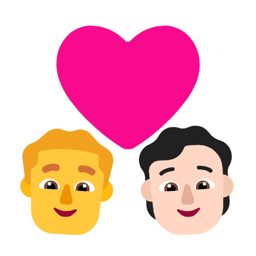 Parella amb cor: home, persona, sense pell, pell clara per Microsoft Windows 11 23H2 June 2024 Update