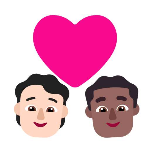 Parella amb cor: persona, home, pell clara, pell mig fosca per Microsoft Windows 11 23H2 June 2024 Update