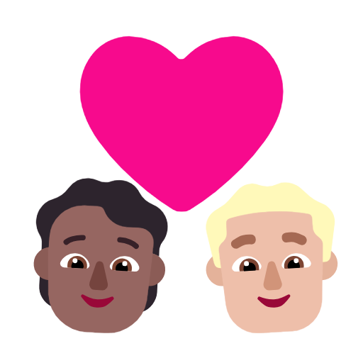 Pár se srdcem: Osoba, Muž, Středně tmavý odstín pleti, Středně světlý tón pleti pro Microsoft Windows 11 23H2 June 2024 Update