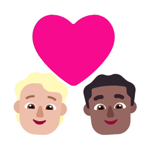 Coppia con cuore: persona, uomo, carnagione medio-chiara, carnagione medio-scura per Microsoft Windows 11 23H2 June 2024 Update