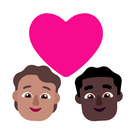 Couple With Heart: Person, Man, Medium Skin Tone, Dark Skin Tone for Microsoft Windows 11 23H2 June 2024 Update