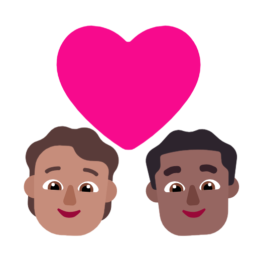 Coppia con cuore: persona, uomo, carnagione media, carnagione medio-scura per Microsoft Windows 11 23H2 June 2024 Update