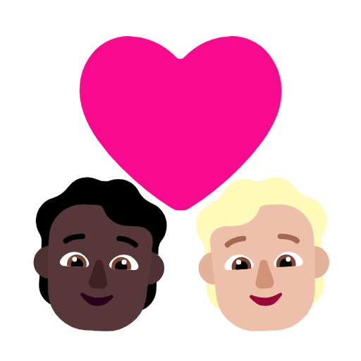 Couple Avec Cœur: Adulte, Adulte, Peau Foncée, Peau Moyennement Claire pour Microsoft Windows 11 23H2 June 2024 Update