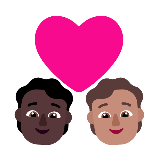 Couple Avec Cœur: Adulte, Adulte, Peau Foncée, Peau Légèrement Mate pour Microsoft Windows 11 23H2 June 2024 Update