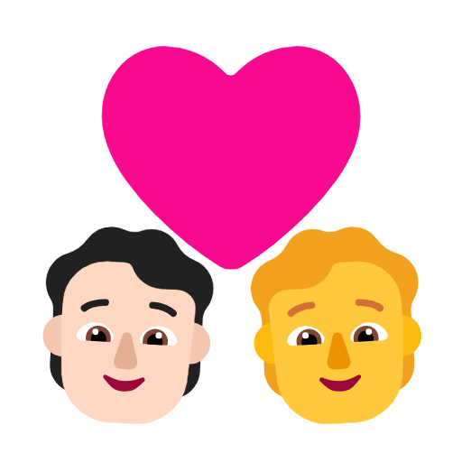 Para z sercem: osoba, osoba, jasny odcień skóry, brak odcienia skóry dla Microsoft Windows 11 23H2 June 2024 Update