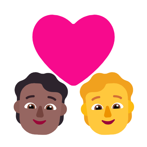 Pár se srdcem: Osoba, Osoba, Středně tmavý odstín pleti, Bez tónu pleti pro Microsoft Windows 11 23H2 June 2024 Update