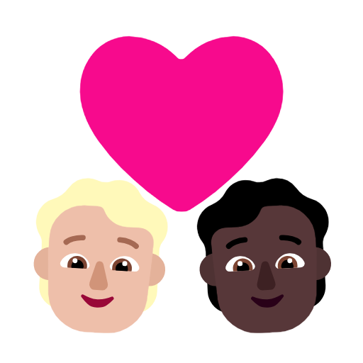 Couple Avec Cœur: Adulte, Adulte, Peau Moyennement Claire, Peau Foncée pour Microsoft Windows 11 23H2 June 2024 Update