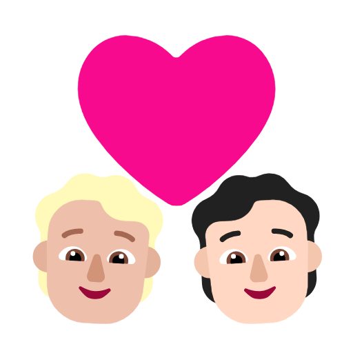 Para z sercem: dorosły, dorosły, karnacja średnio jasna i karnacja jasna dla Microsoft Windows 11 23H2 June 2024 Update