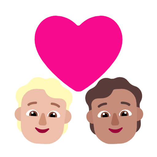 Pár se srdcem: Osoba, Osoba, Středně světlý odstín pleti, Střední odstín pleti pro Microsoft Windows 11 23H2 June 2024 Update